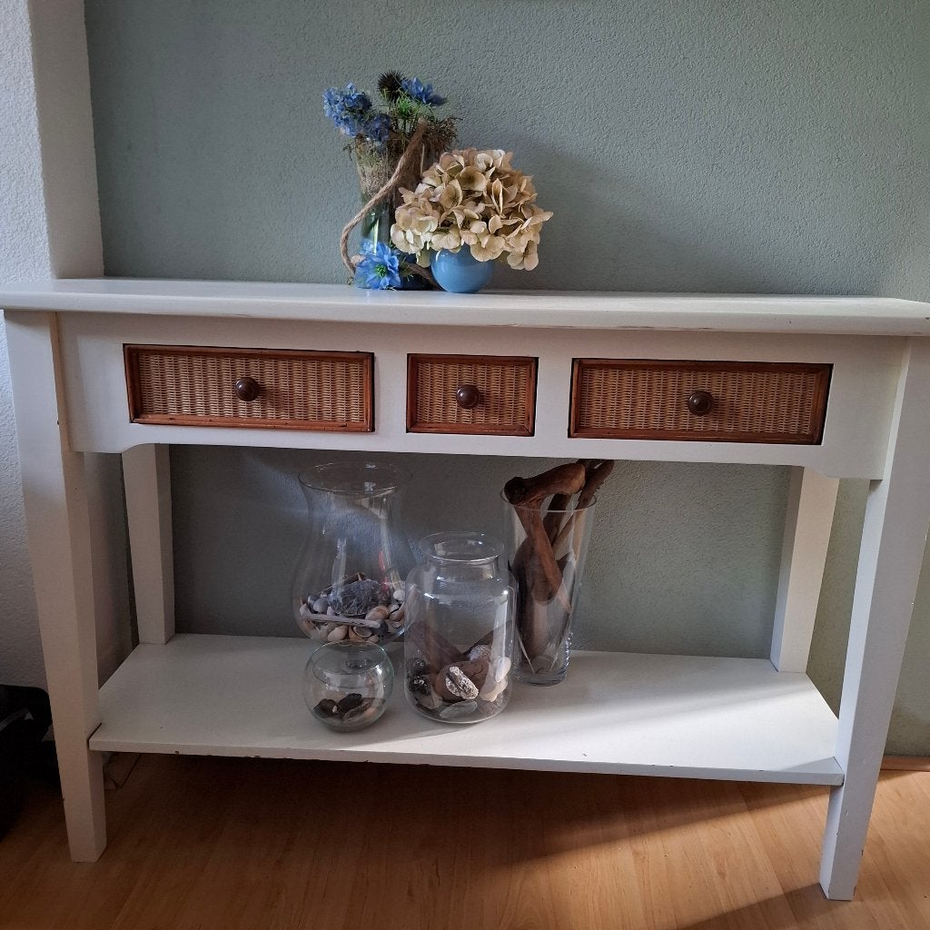 Grenen sidetable, Ophalen, Gebruikt, 100 tot 150 cm, Grenenhout