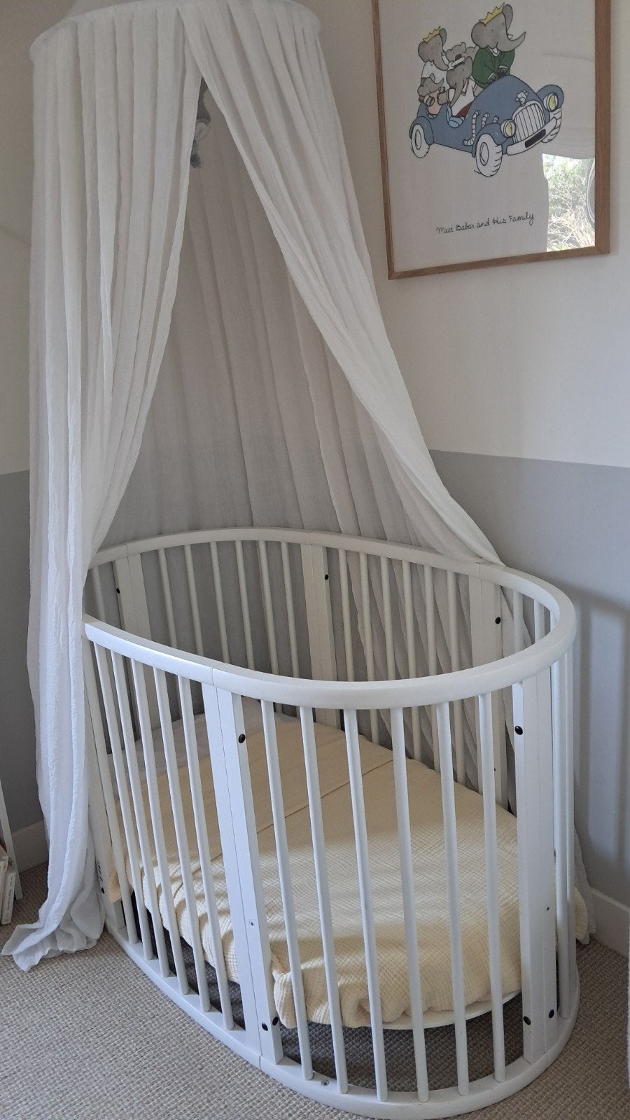 Stokke Sleepi, incl wieg matras, ledikant matras en piekstok, Kinderen en Baby's, Babywiegjes en Ledikanten, Ophalen, Zo goed als nieuw