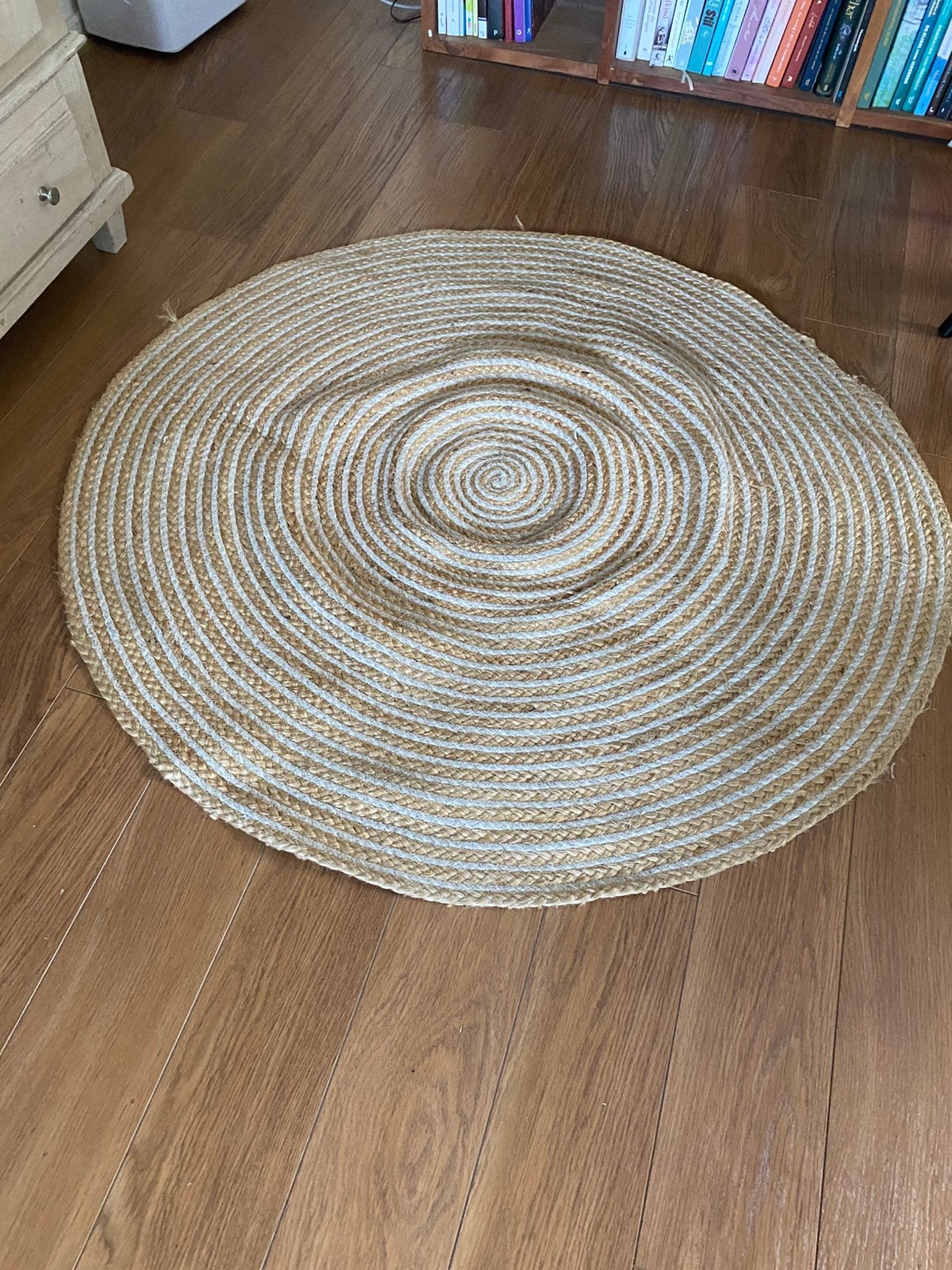 Rond jute vloerkleed, Huis en Inrichting, Stoffering | Tapijten en Kleden, 100 tot 150 cm, Bruin, Rond, Ophalen of Verzenden