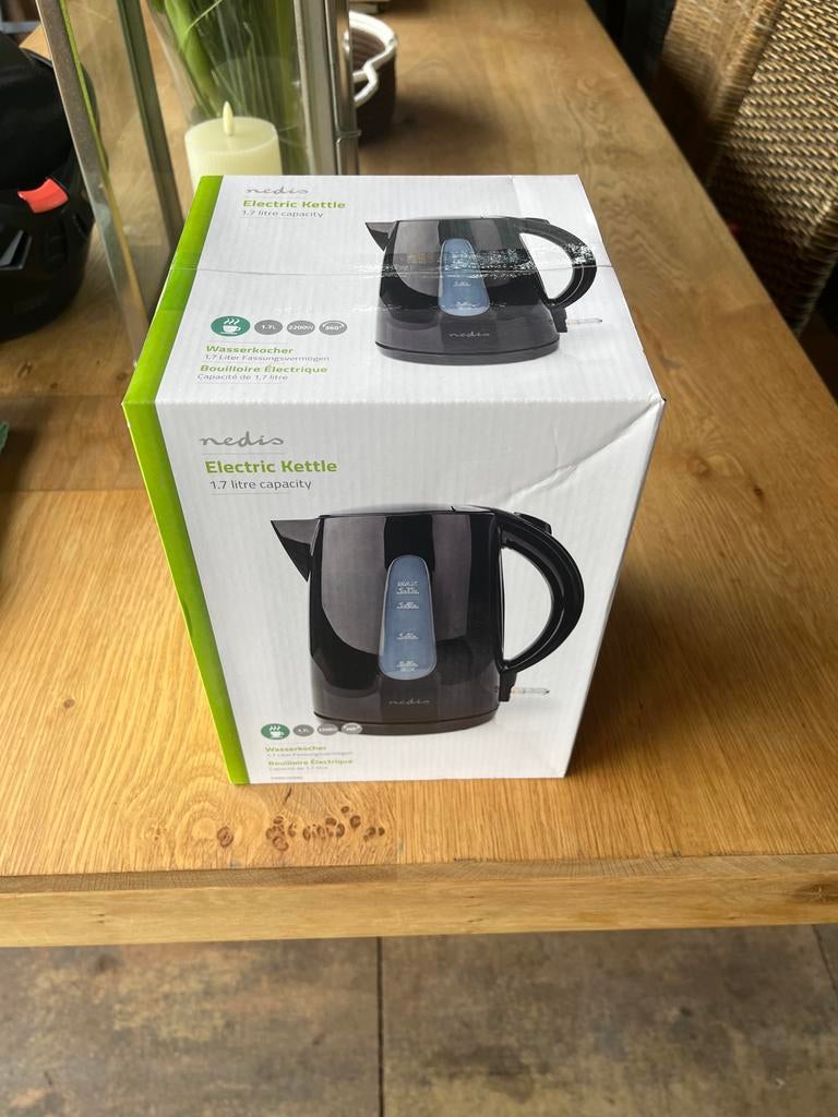 Nedis waterkoker 1.7 liter, Witgoed en Apparatuur, Waterkokers, Nieuw, 1 tot 2 liter, Draadloos, Ophalen of Verzenden