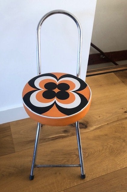 Vintage klapstoel / barkruk uit de jaren 70, Overige kleuren, Ophalen of Verzenden, Vintage, jaren 60, Eén