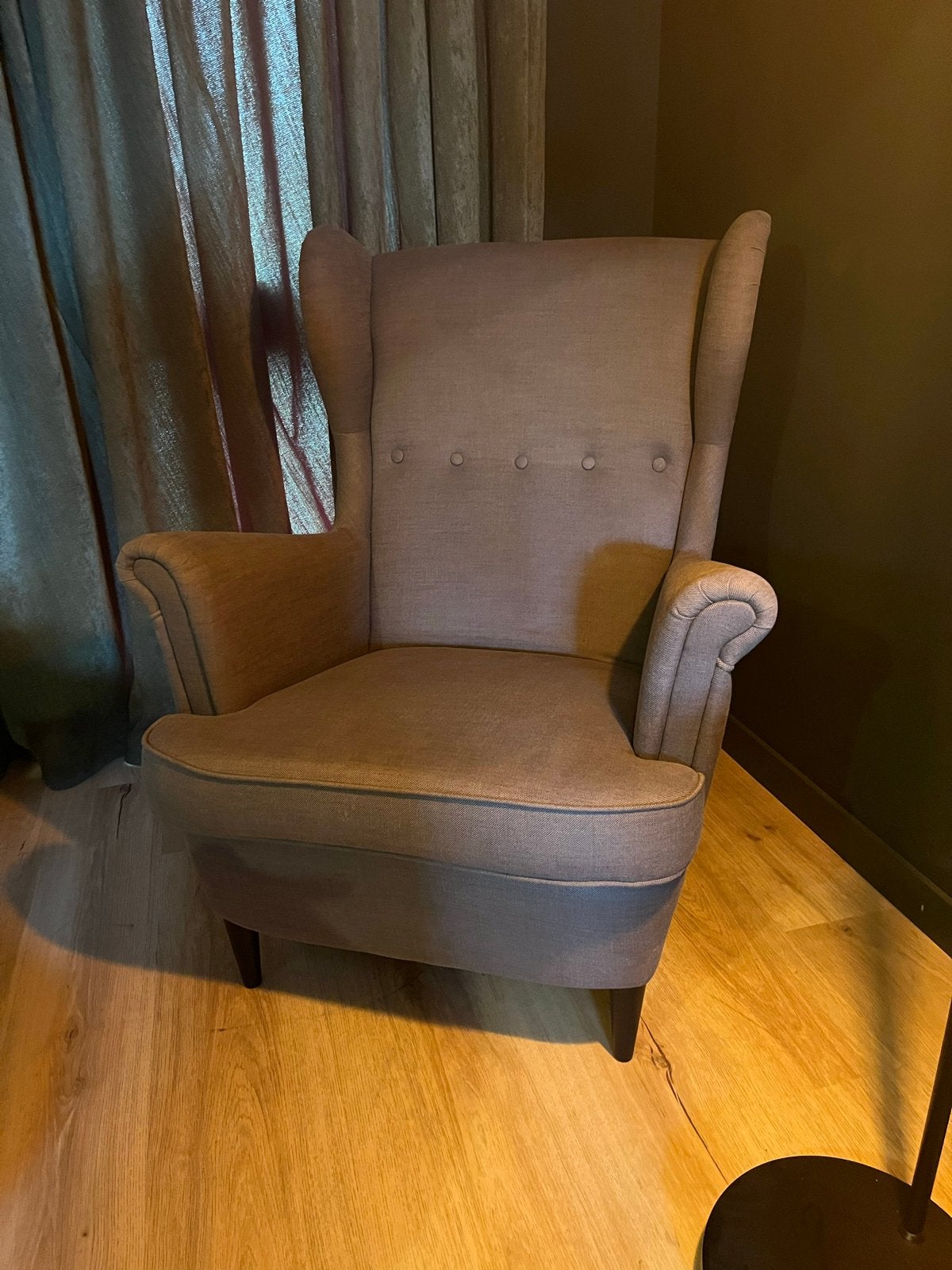 IKEA Strandmon fauteuil grijs, Huis en Inrichting, Ophalen, Zo goed als nieuw, Stof, 75 tot 100 cm