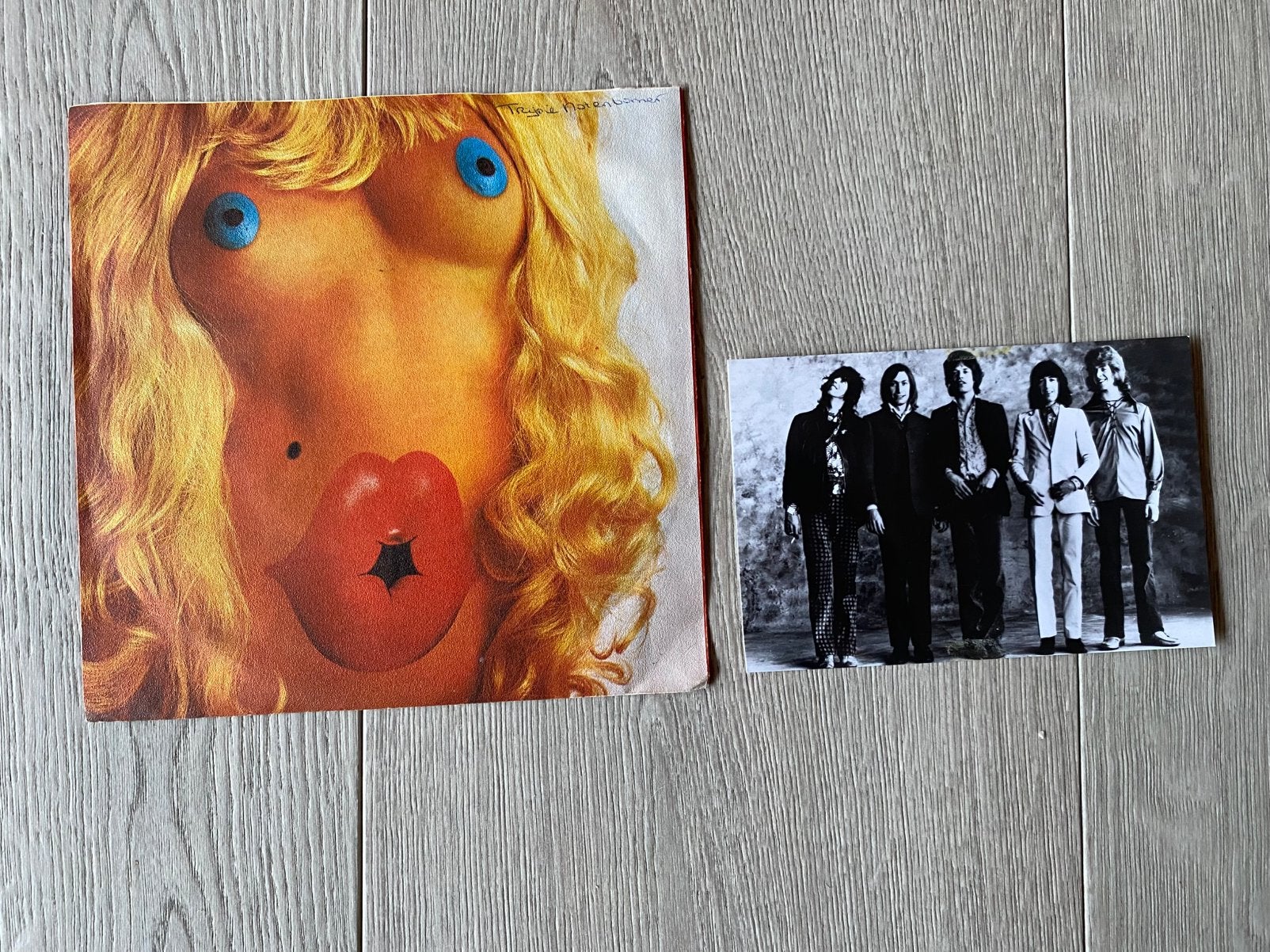 The Rolling Stones Angie/Silver train single met hoes + foto, Ophalen of Verzenden, Gebruikt, Pop