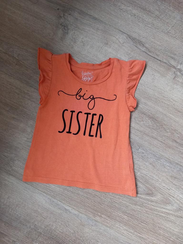 Leuk shirtje 'big sister' ' grote zus' maat 98., C&A, Meisje, Ophalen of Verzenden, Zo goed als nieuw