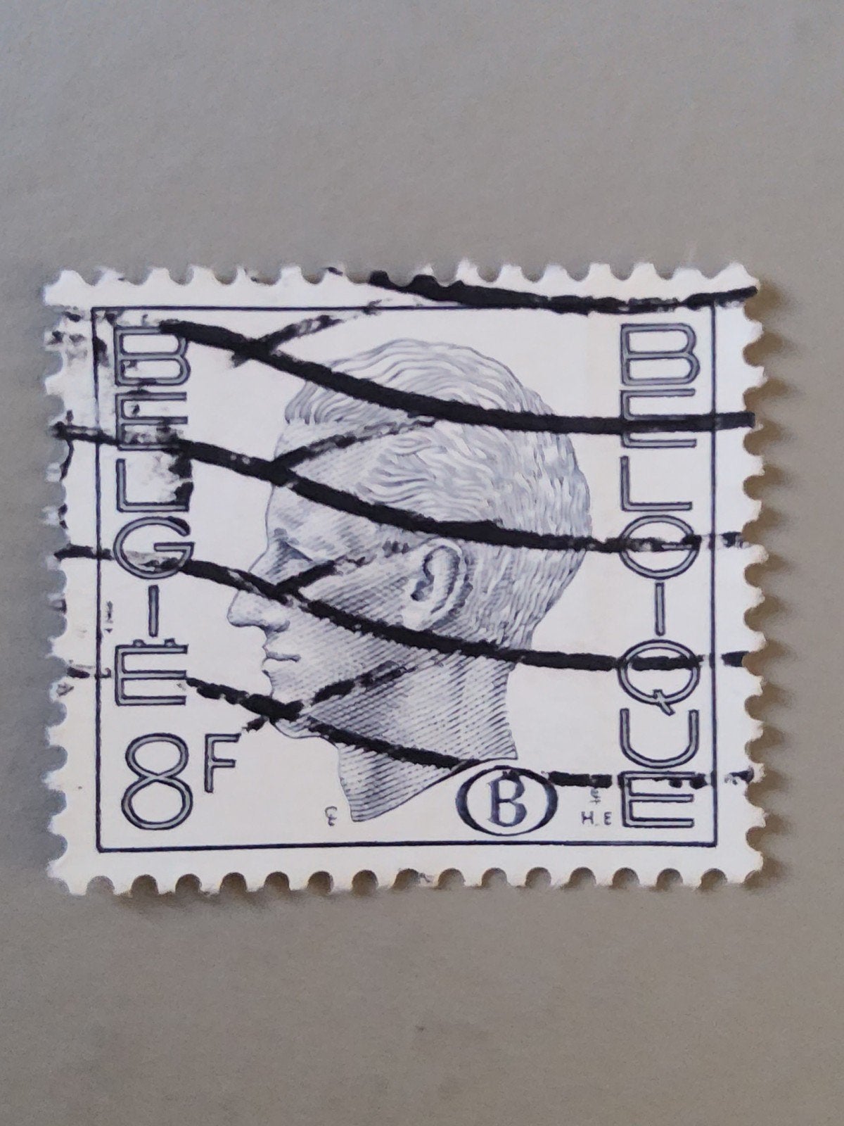 Belgische postzegel 8F met stempel - Koning Boudewijn I, Postzegels en Munten, Met stempel, Verzenden, Gestempeld, Gestempeld