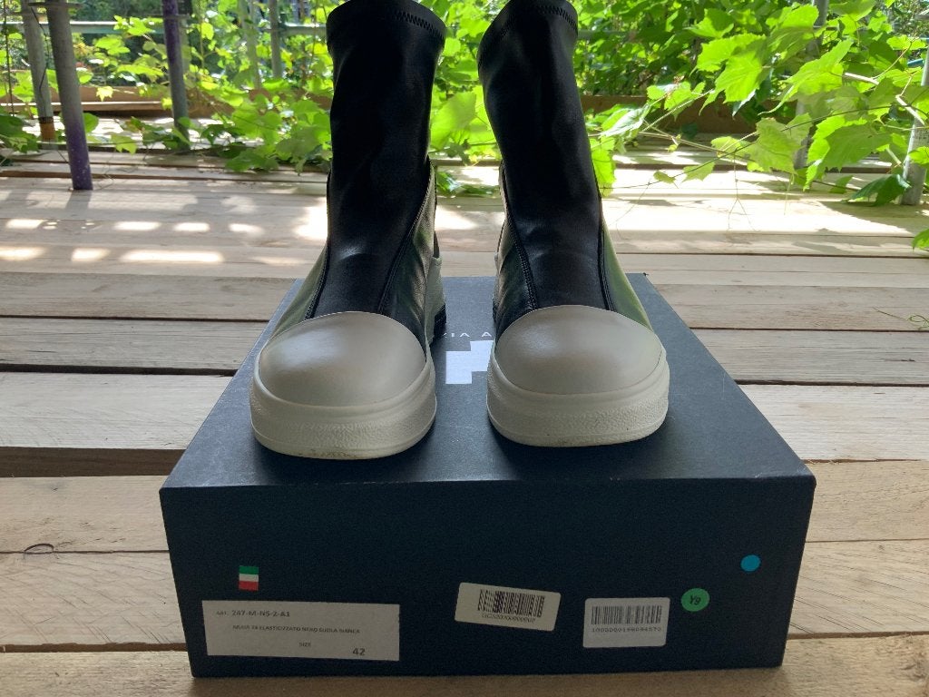 Cinzia Araia black leather high-top boots/sneakers – 42, Onbekend, Zwart, Boots, Ophalen of Verzenden