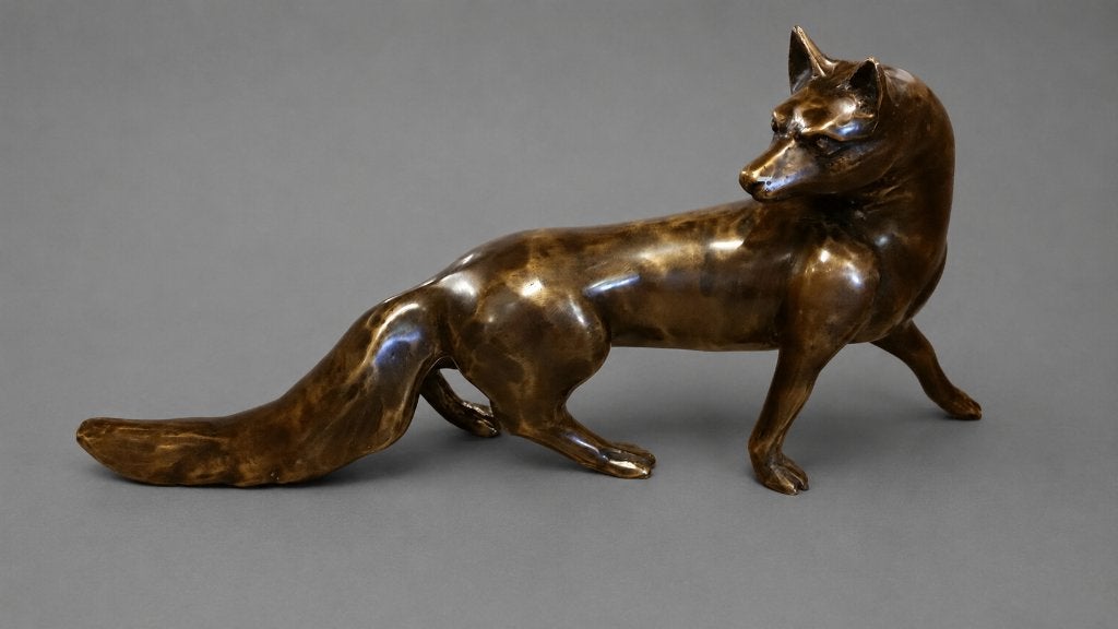 VOS / 40 cm breed / bronzen beeld