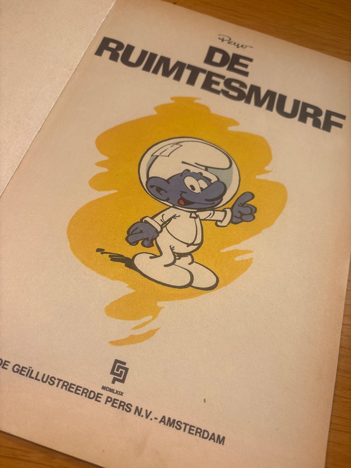 De Ruimtesmurf - Vintage Stripboek (1969), Eén stripboek, Ophalen of Verzenden, Gelezen