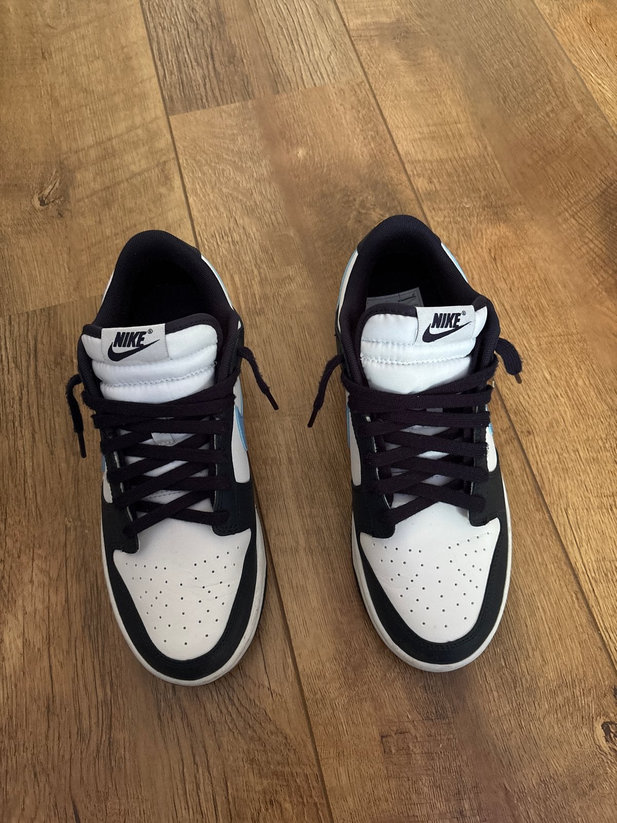 Nike Dunk Low Retro Wit Zwart Blauw, Ophalen of Verzenden, Zo goed als nieuw, Zwart, Sneakers of Gympen