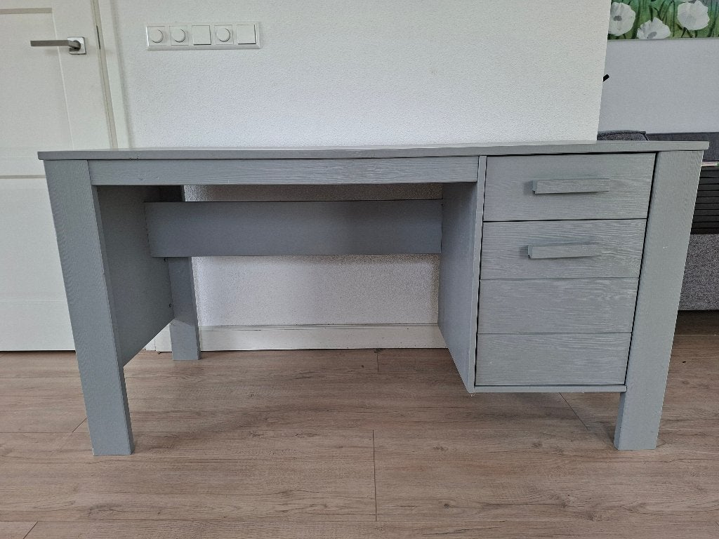 Bureau grenen hout grijs, Huis en Inrichting, Ophalen, Met lades, Hout, Kinderbureau