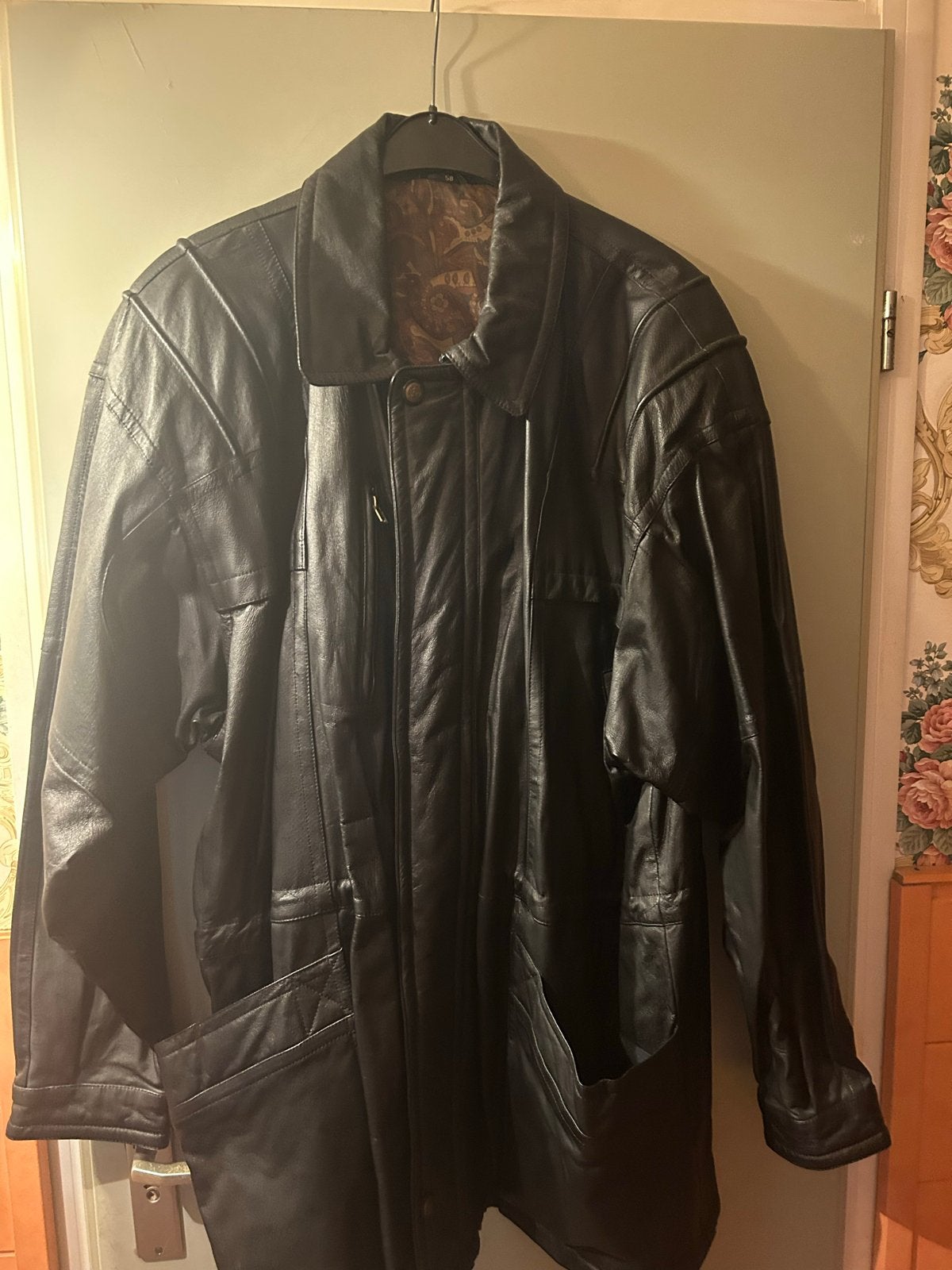 Leren jas C&A heren, maat 58, zwart, zo goed als nieuw, Ophalen, Zo goed als nieuw, Maat 56/58 (XL), Zwart
