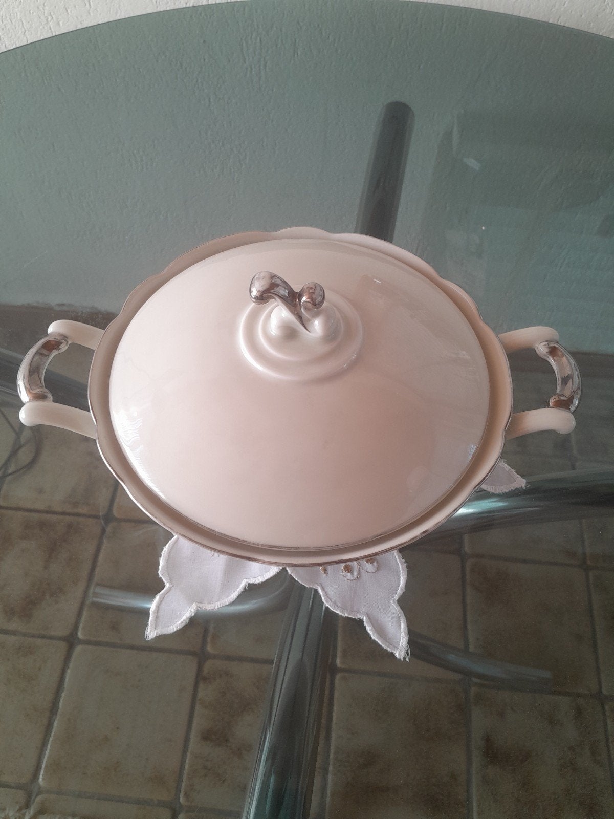 Vintage Soepterrine met Deksel - Crèmekleurig, Gebruikt, Overige merken, Keramiek, Overige typen