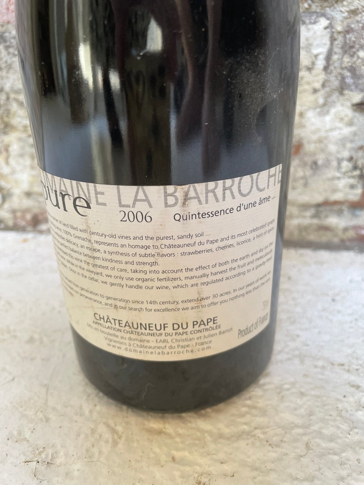 Domaine La Barroche Pure 2006 Châteauneuf-du-Pape, Verzamelen, Frankrijk, Nieuw, Ophalen of Verzenden, Rode wijn