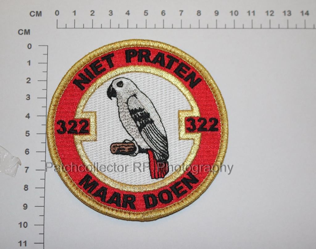 KLu Luchtmacht RNLAF 322 squadron patch embleem, Ophalen of Verzenden, Luchtmacht, Nederland, Embleem of Badge