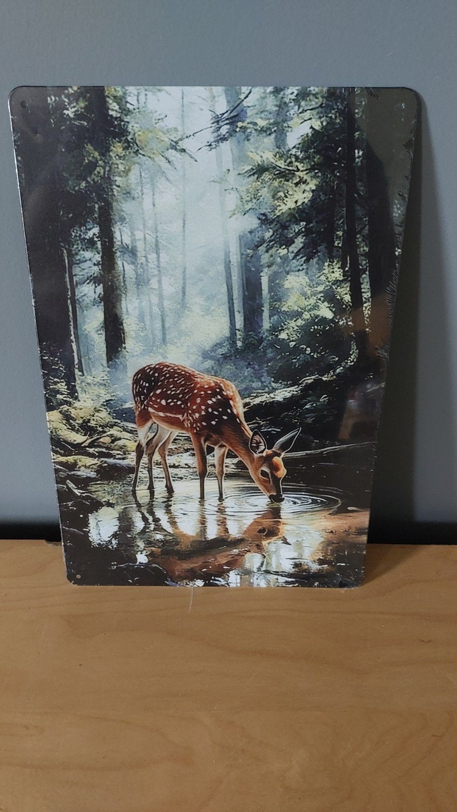 Bord met Hertenafbeelding 20x30cm, Huis en Inrichting, Minder dan 50 cm, Overige typen, Nieuw, Ophalen of Verzenden