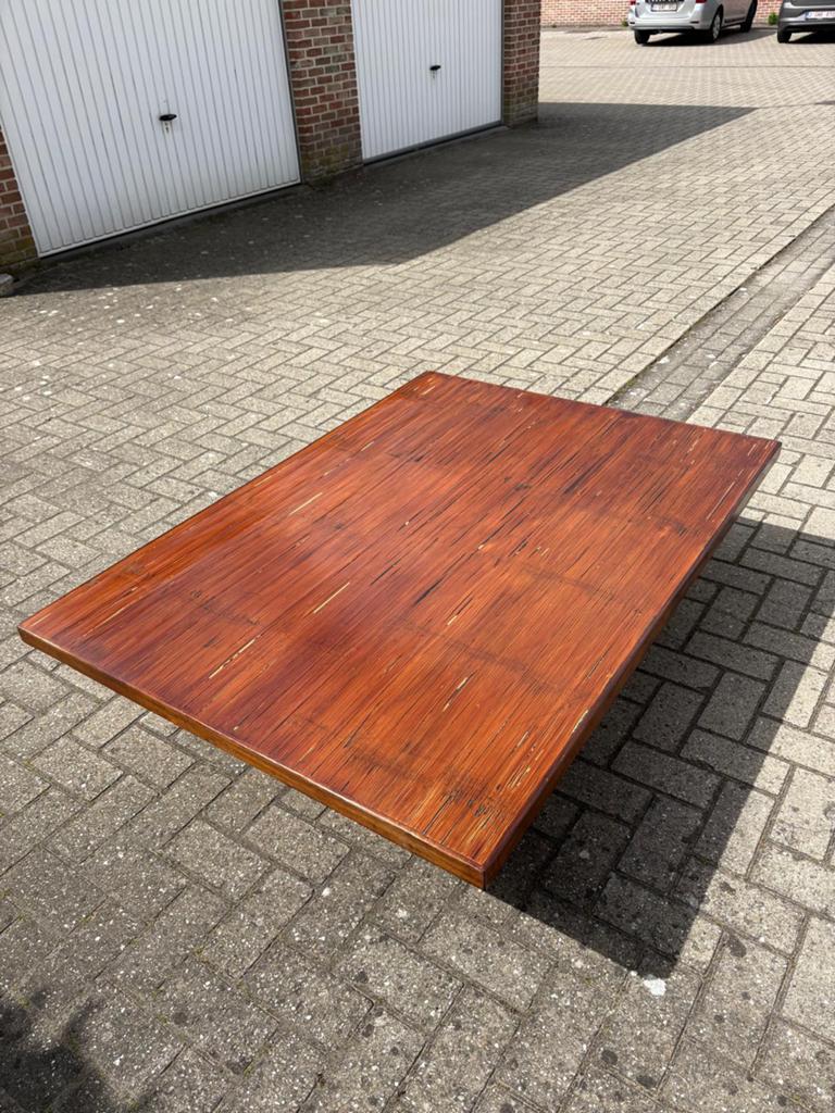 2 bamboe vintage design salontafels Axel Vervoordt (style?), Huis en Inrichting, Ophalen, Gebruikt, 100 tot 150 cm, 150 tot 200 cm