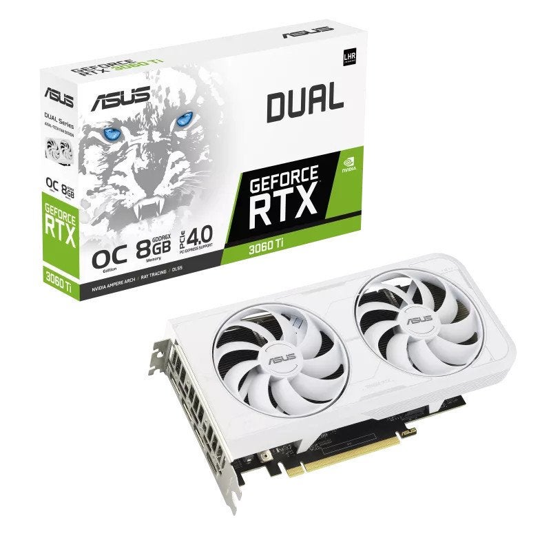 ASUS Dual GeForce RTX 3060 Ti White OC Edition 8GB GDDR6X, Computers en Software, GDDR6, PCI-Express 4, Ophalen of Verzenden, Zo goed als nieuw