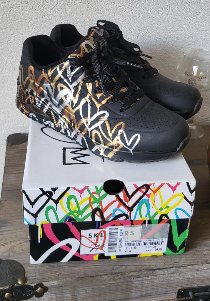 Skechers Uno Metallic Love maat 39, zwart - goud, Ophalen, Skechers, Zwart, Sneakers of Gympen