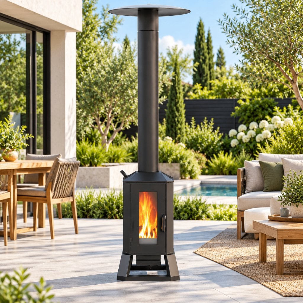 AANBIEDING! PelletKing FireView terrasheater 10 kW, Verzenden, Nieuw, Vloer, Waterbestendig