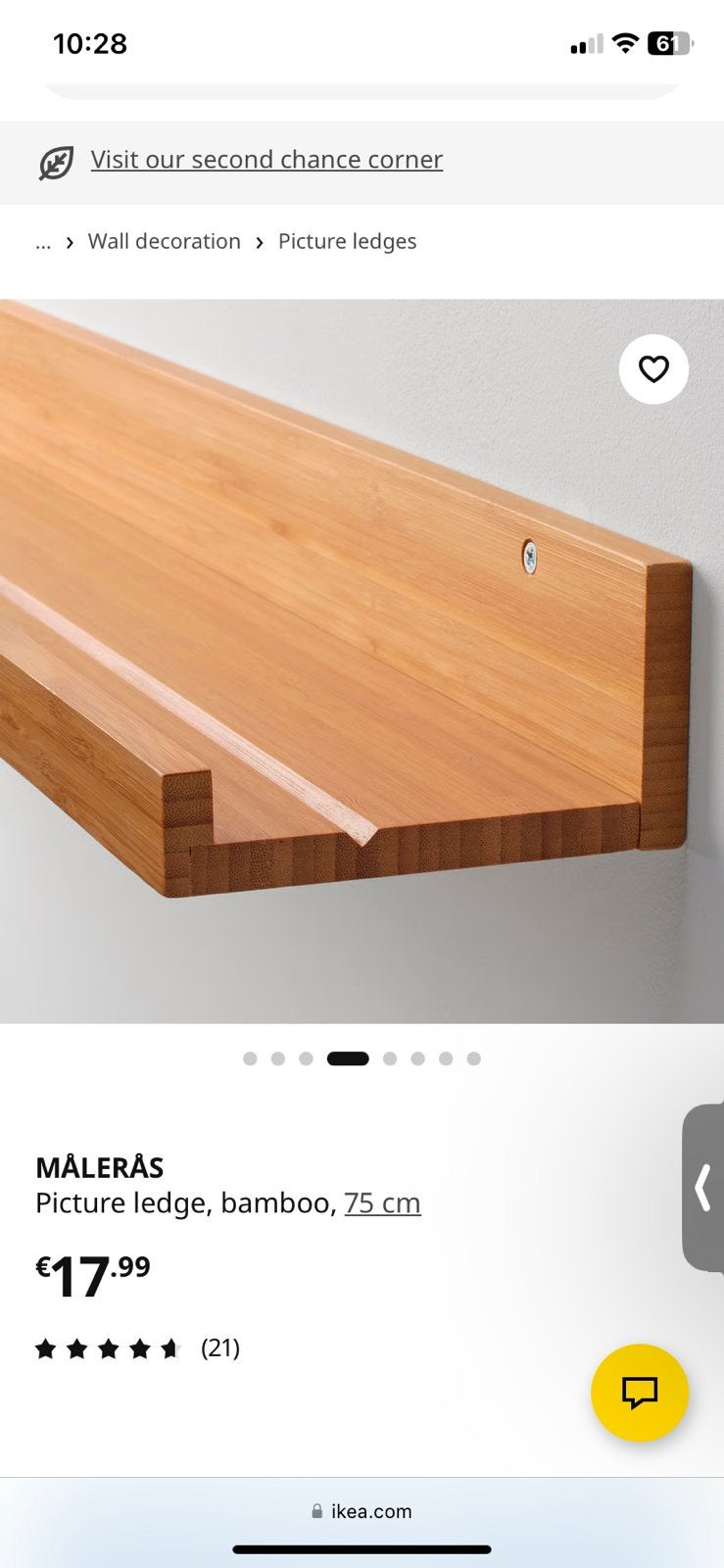 2x Ikea Maleras Shelves, Ophalen, Minder dan 25 mm, Zo goed als nieuw, Plank