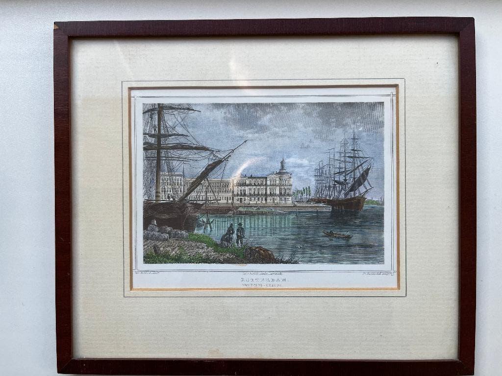 Rotterdam Yachtclubgeboouw, Ophalen, Ingelijst, Architectuur, Gravure