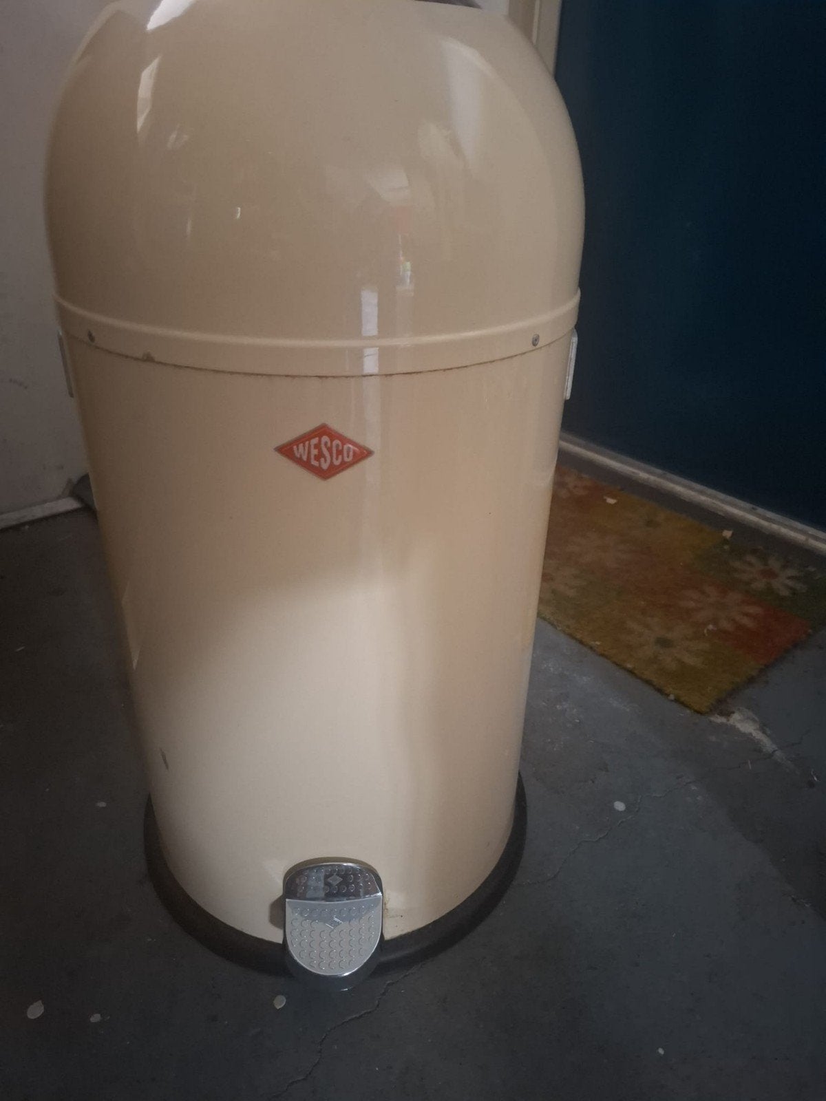 Vintage Wesco Pedaalemmer - Crème, 50 – 75, Gebruikt, Met pedaal, 40 liter of meer