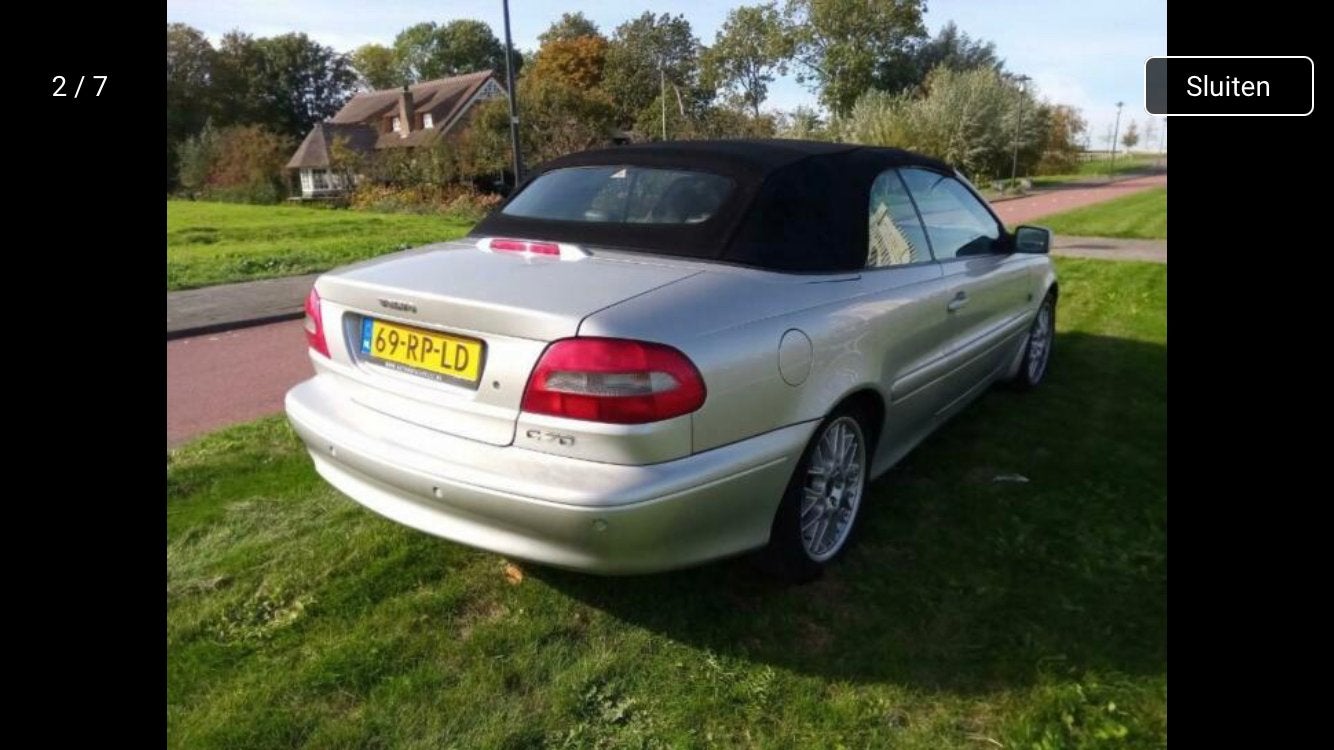 Volvo C70 2.0 T 163PK Cabrio AUT 2001 Grijs, C70, 4 stoelen, 163 pk, Particulier