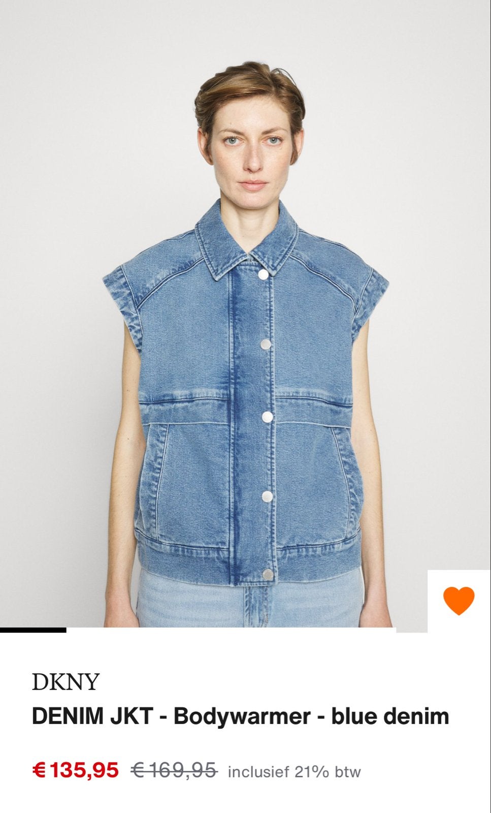 DKNY Jeans Denim Bodywarmer - Blauw XL, Kleding | Dames, Ophalen of Verzenden, Nieuw, Maat 46/48 (XL) of groter, Blauw