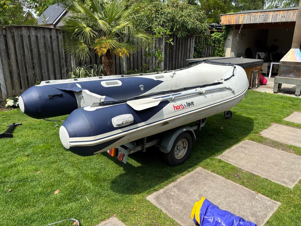 Honda Honwave MX-350 met aluminium vloer + Freewheel trailer, Aluminium, Gebruikt, Inclusief trailer, Ophalen