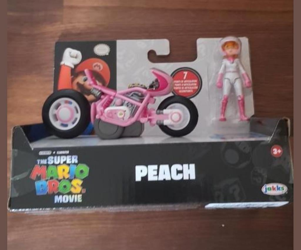 Jakks Pacific Super Mario Bros. Movie Peach op Motor 15 incl, Verzamelen, Poppetjes en Figuurtjes, Nieuw, Ophalen of Verzenden