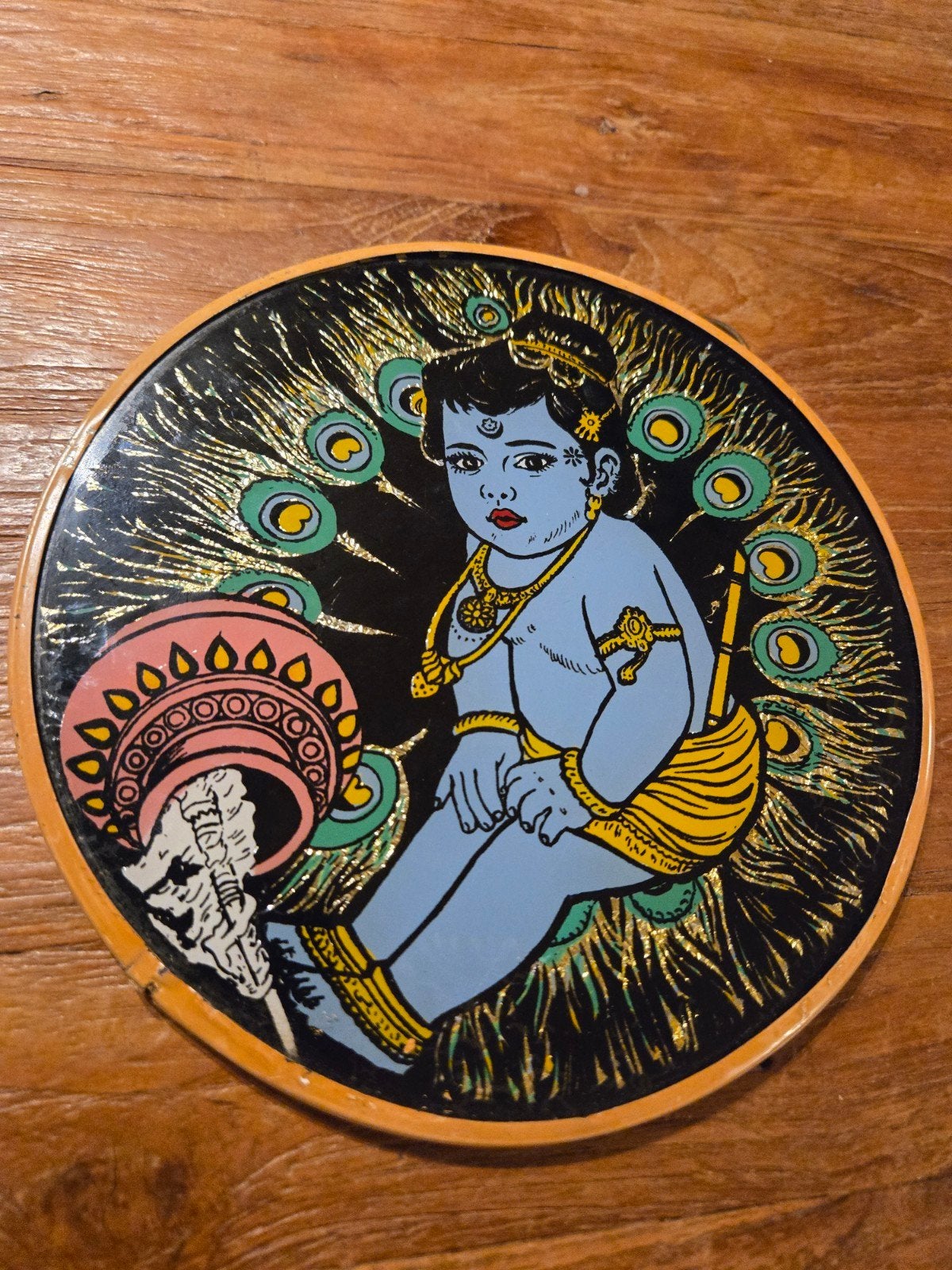 Baby Krishna & Indiase Vrouw, 2 mooie wandhangers, Ophalen of Verzenden, Gebruikt, Mens