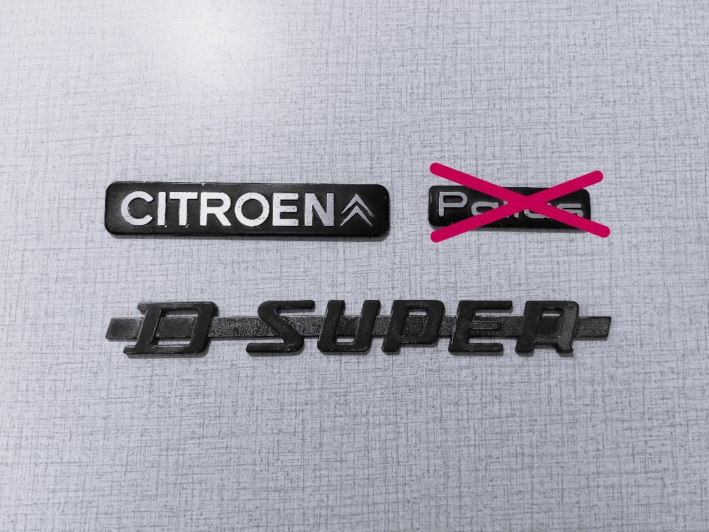 2 Originele CITROËN Emblemen - Citroen - Pallas - D Super, Auto-onderdelen, Klein materiaal, Ophalen of Verzenden, Gebruikt, Citroën