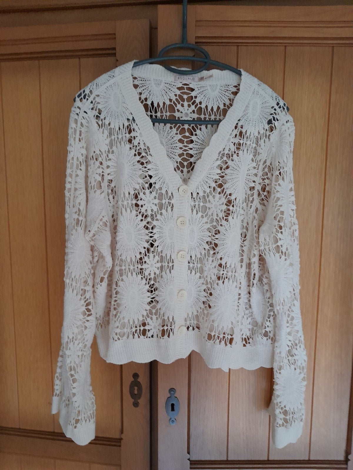 Creme gehaakt vestje van Esqualo maat XL Ibiza stijl, Esqualo, Verzenden, Zo goed als nieuw, Maat 46/48 (XL) of groter