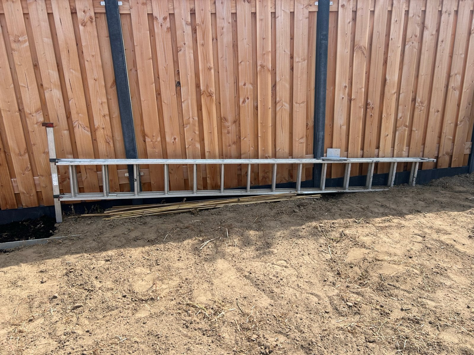 2x 14-spijlen uitschuifladder, Doe-het-zelf en Verbouw, Ladders en Trappen, Ophalen, Gebruikt, Ladder, Opvouwbaar of Inschuifbaar