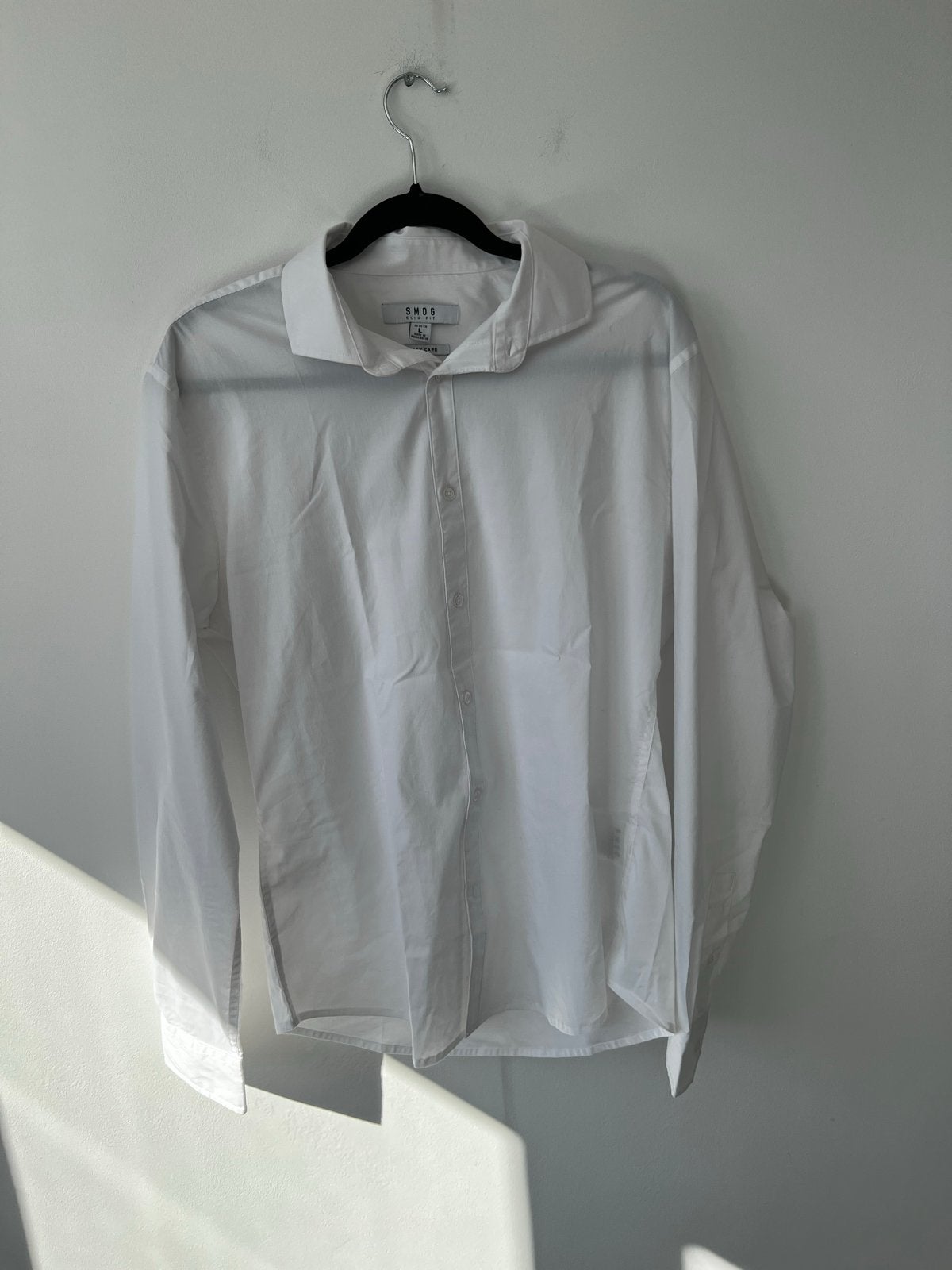 Witte nette overhemd New Yorker maat L, Verzenden, Zo goed als nieuw, Wit, Halswijdte 41/42 (L)