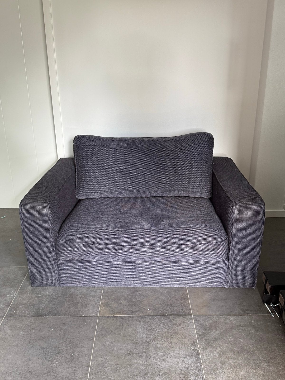 Comfortabele blauw/grijze Loveseat - Zo goed als nieuw, Ophalen, 150 tot 200 cm, Tweepersoons, 75 tot 100 cm
