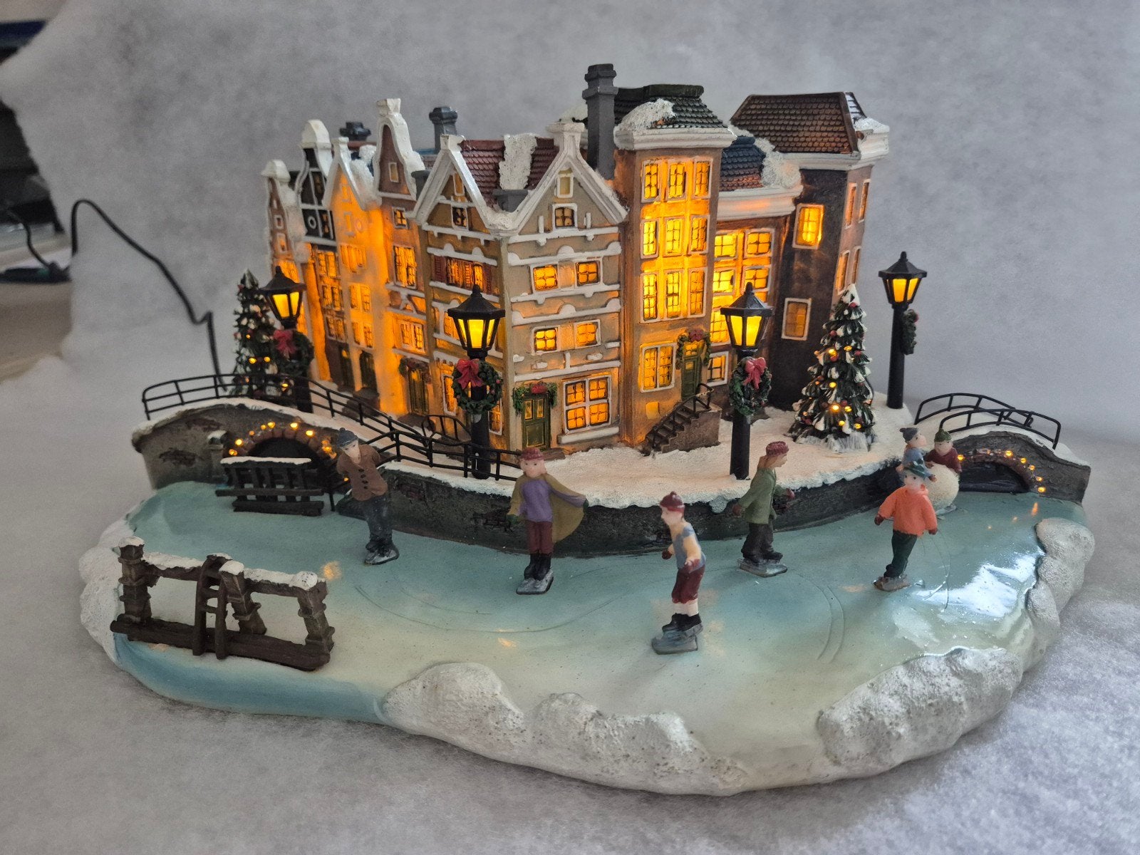 Grachtenpandjes Typisch Hollands Kerst, met verl. en adapter, Ophalen, Gebruikt