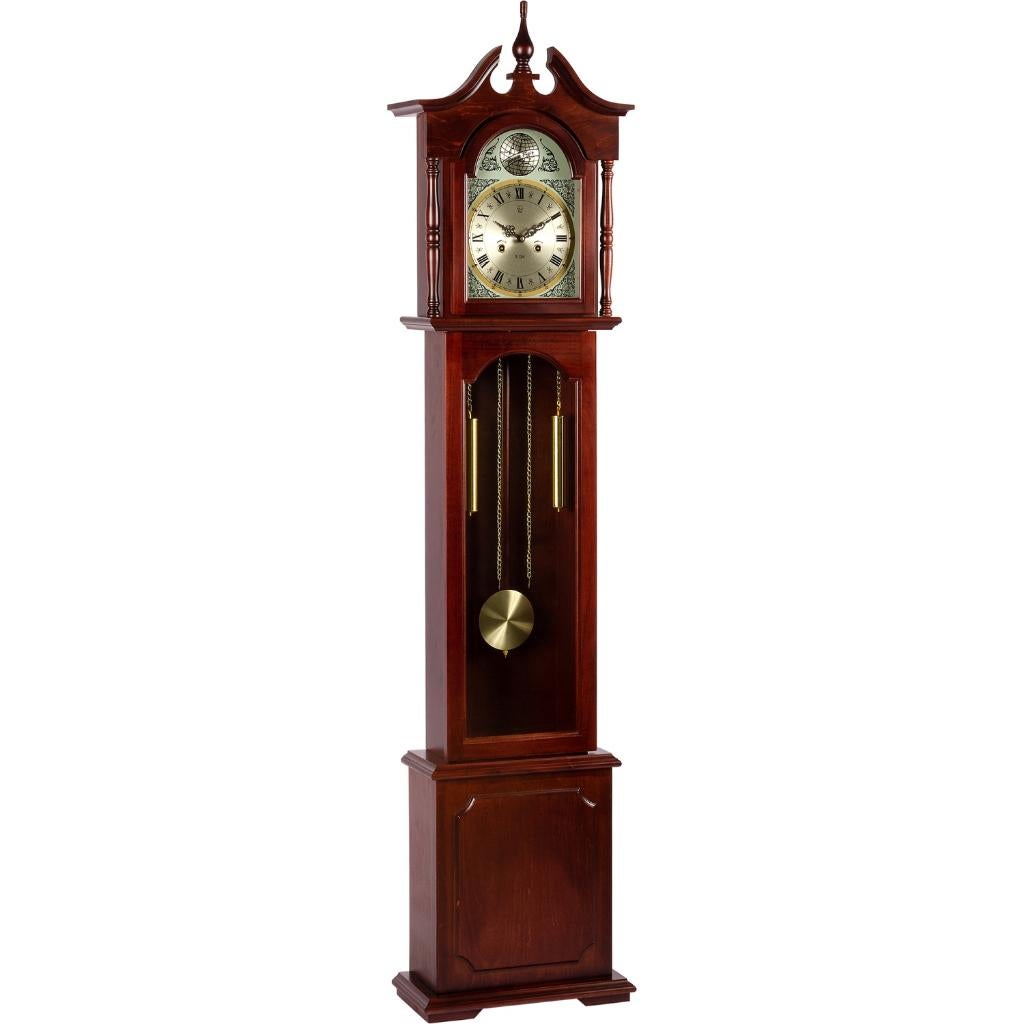 Staande Klok Pendelklok Regulator EUROPA Mahonie 196 cm, Antiek en Kunst, Ophalen of Verzenden