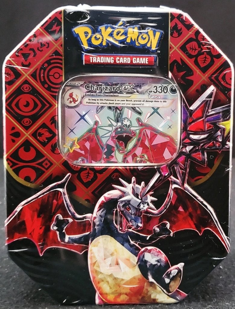 Sealed 2024 Pokémon Paldean Fates Collector’s Tin Charizard, Ophalen of Verzenden, Zo goed als nieuw, Boosterbox, Foil