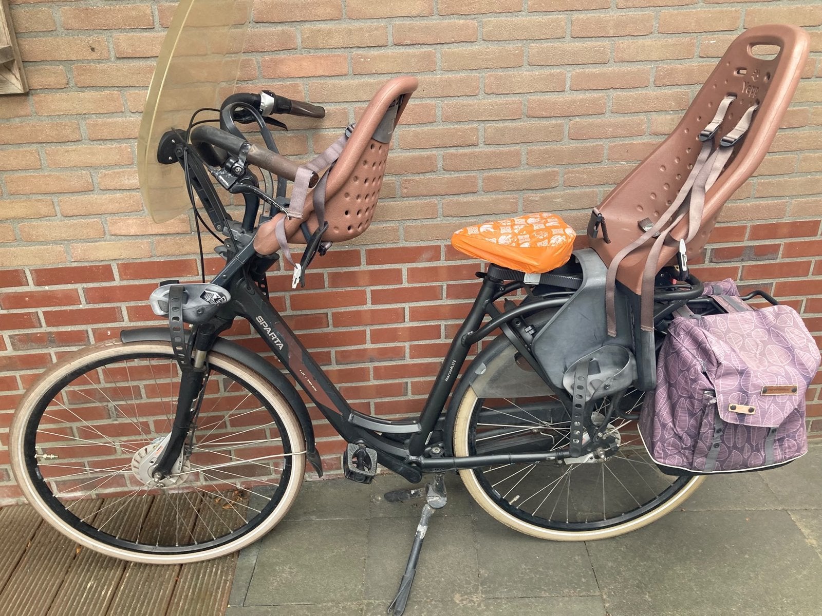 Sparta Amazone 4LIFE moederfiets met kinderzitjes, Ophalen, Sparta, Trommelrem, 53 tot 56 cm