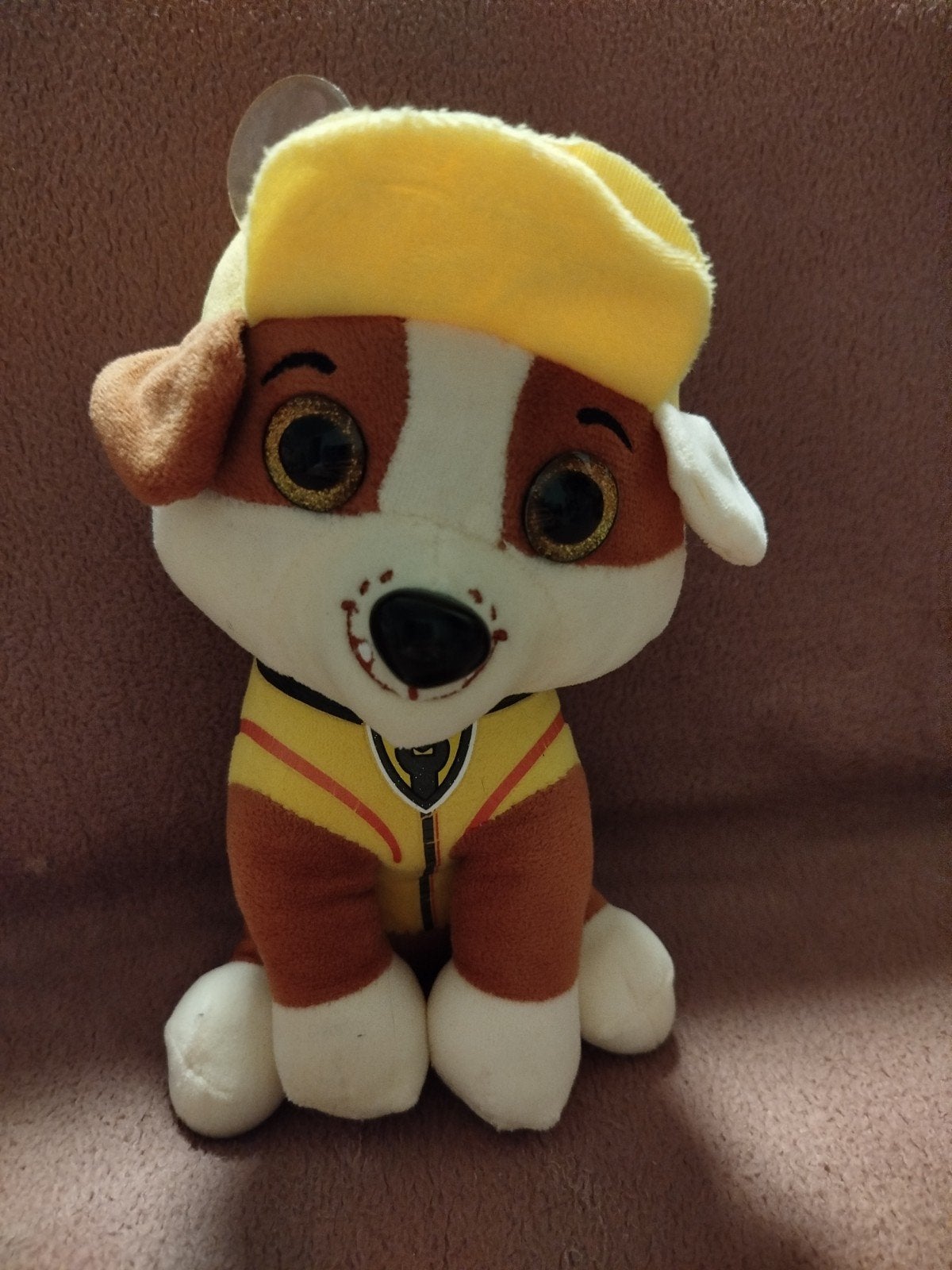 Paw Patrol Rubble knuffel met grote ogen, Ophalen, Gebruikt, Hond, Klein (minder dan 20 cm)