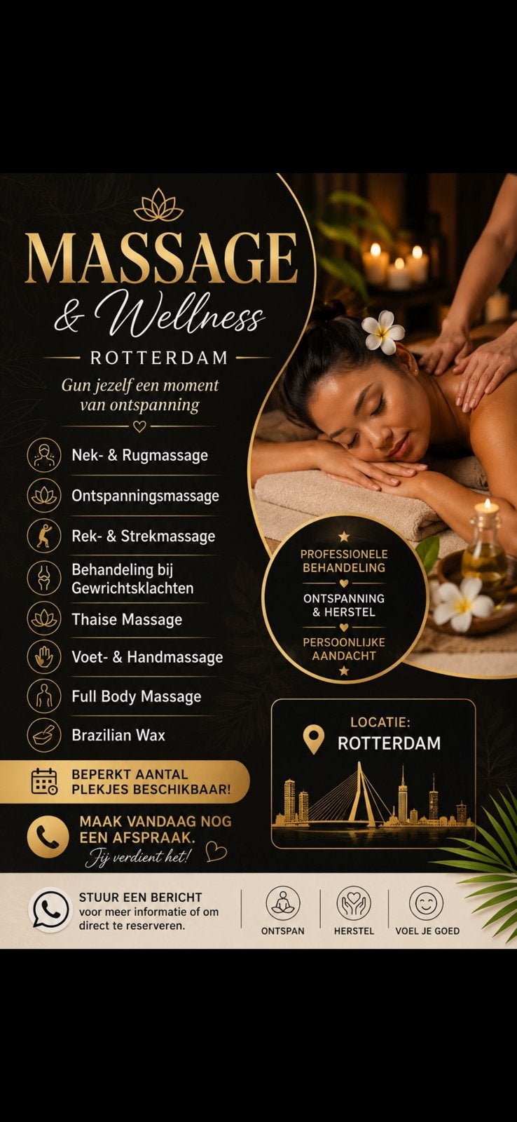 Massage aangeboden lees info (olie creme), Ophalen of Verzenden