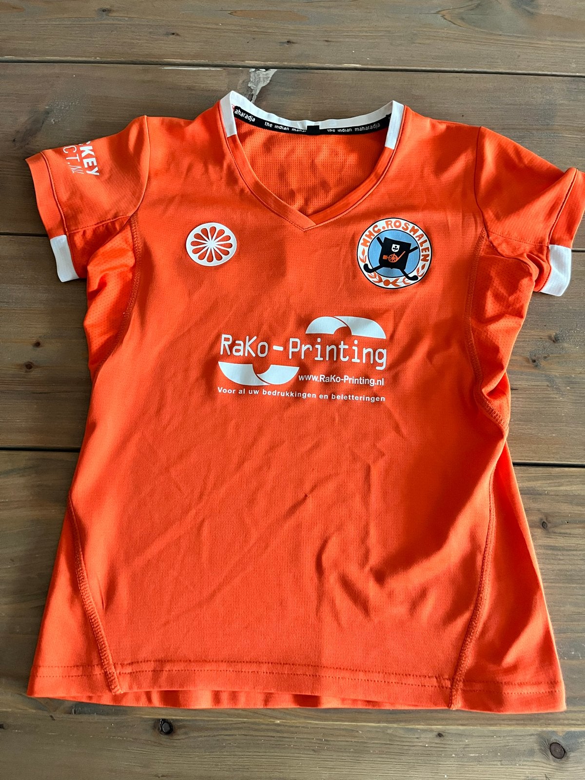 MHC Rosmalen Indian Maharadja sportshirt maat 152 oranje, Ophalen of Verzenden, Gebruikt, Jongen of Meisje, Shirt of Longsleeve