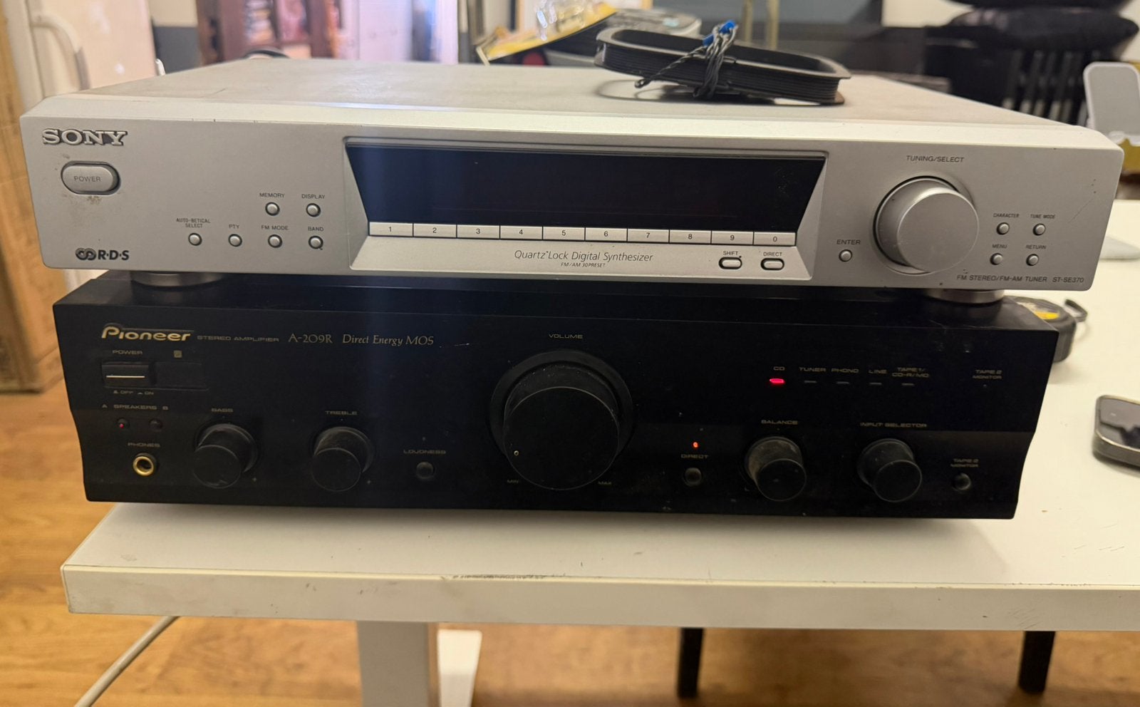 Sony Tuner ST-SE370 + Pioneer Versterker A-209R Stereo Set, Ophalen of Verzenden, Gebruikt, Pioneer