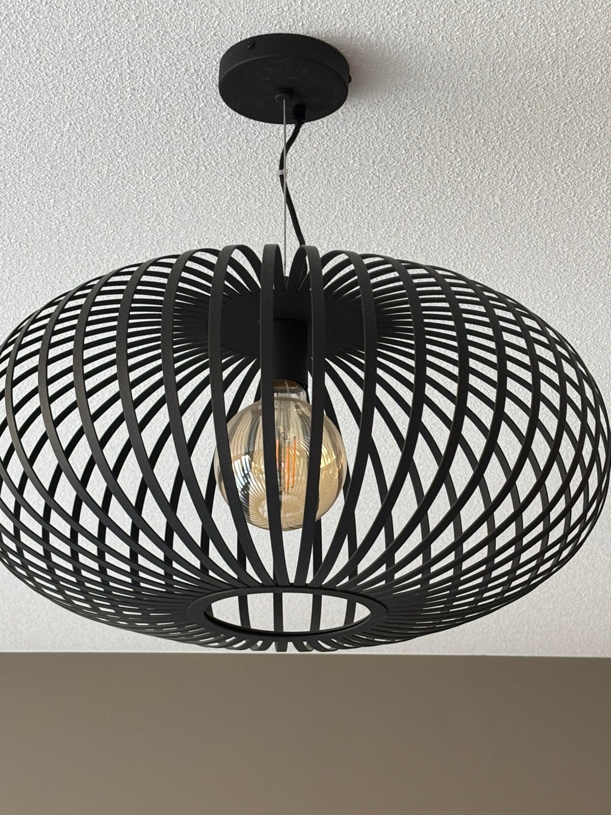 Design plafond hanglamp zwart, Huis en Inrichting, Ophalen, Zo goed als nieuw, Metaal