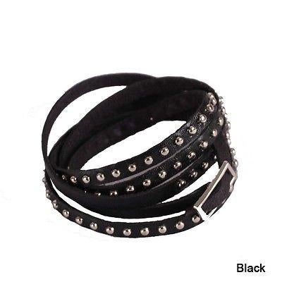 NIEUW zwart leren armband met studs, Ophalen of Verzenden, Nieuw, Zwart, Leer
