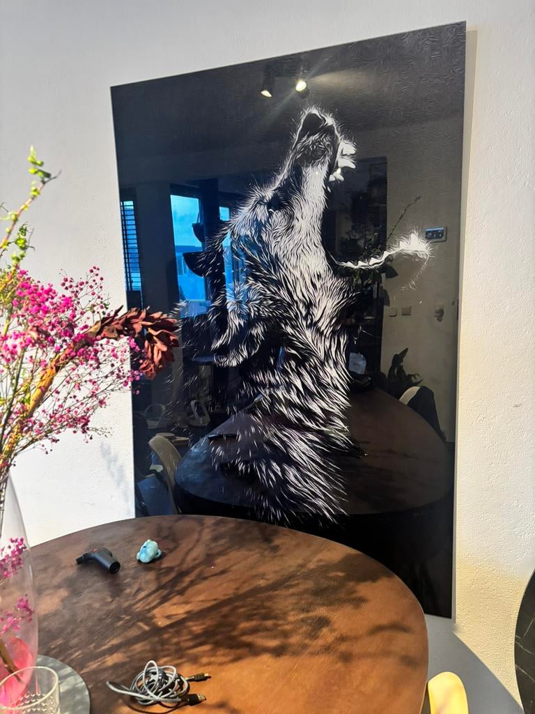 gehard glas wolf muur decoratie, Antiek en Kunst, Kunst | Schilderijen | Modern, Ophalen