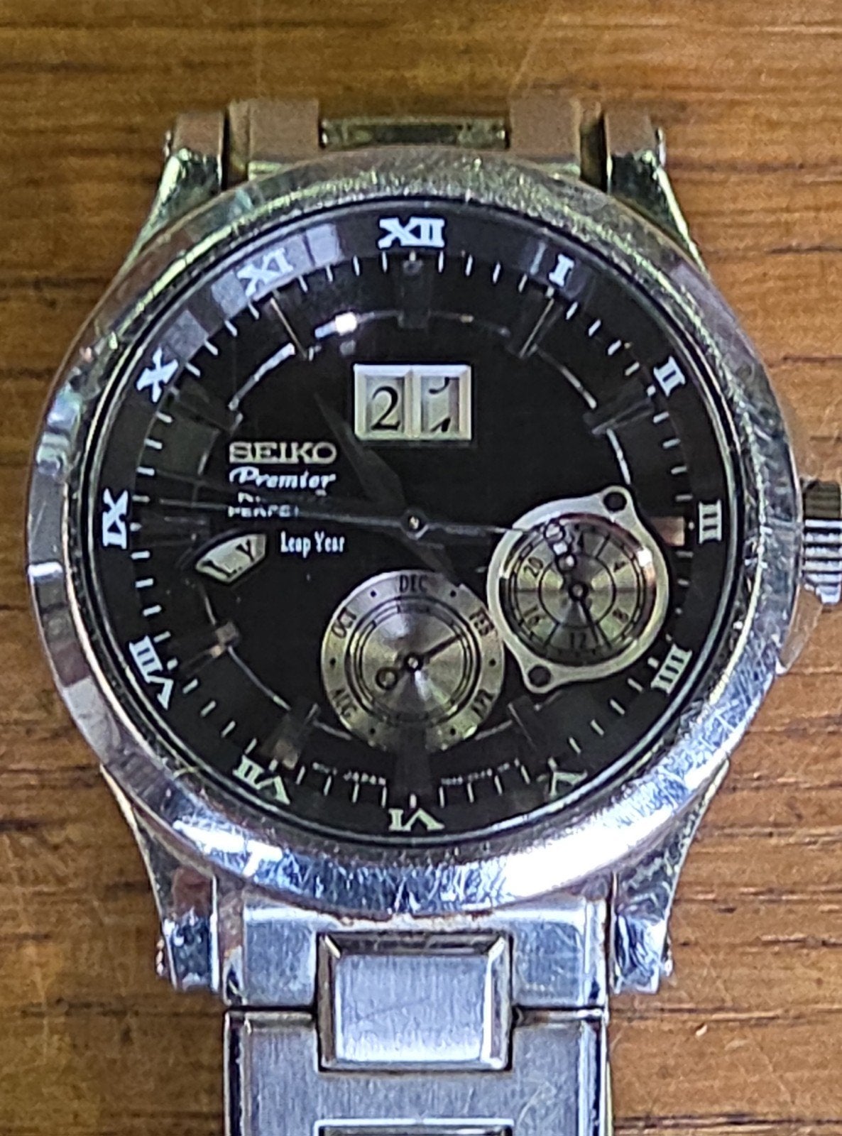 Seiko Premier kinetec Polshorloge metaal bandje, Gebruikt, Ophalen of Verzenden, X, Seiko