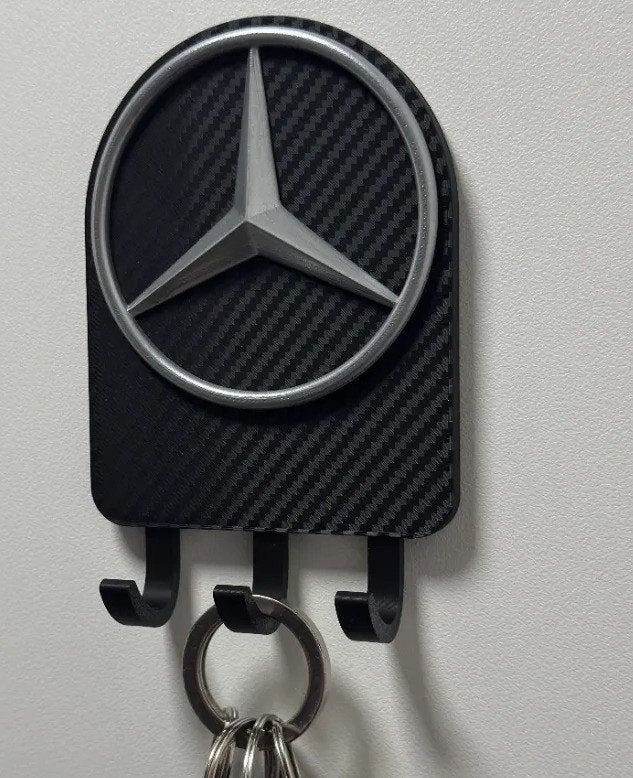 Mercedes Logo Sleutelhouder Carbon Look, Ophalen of Verzenden, Nieuw, Zwart, Kunststof