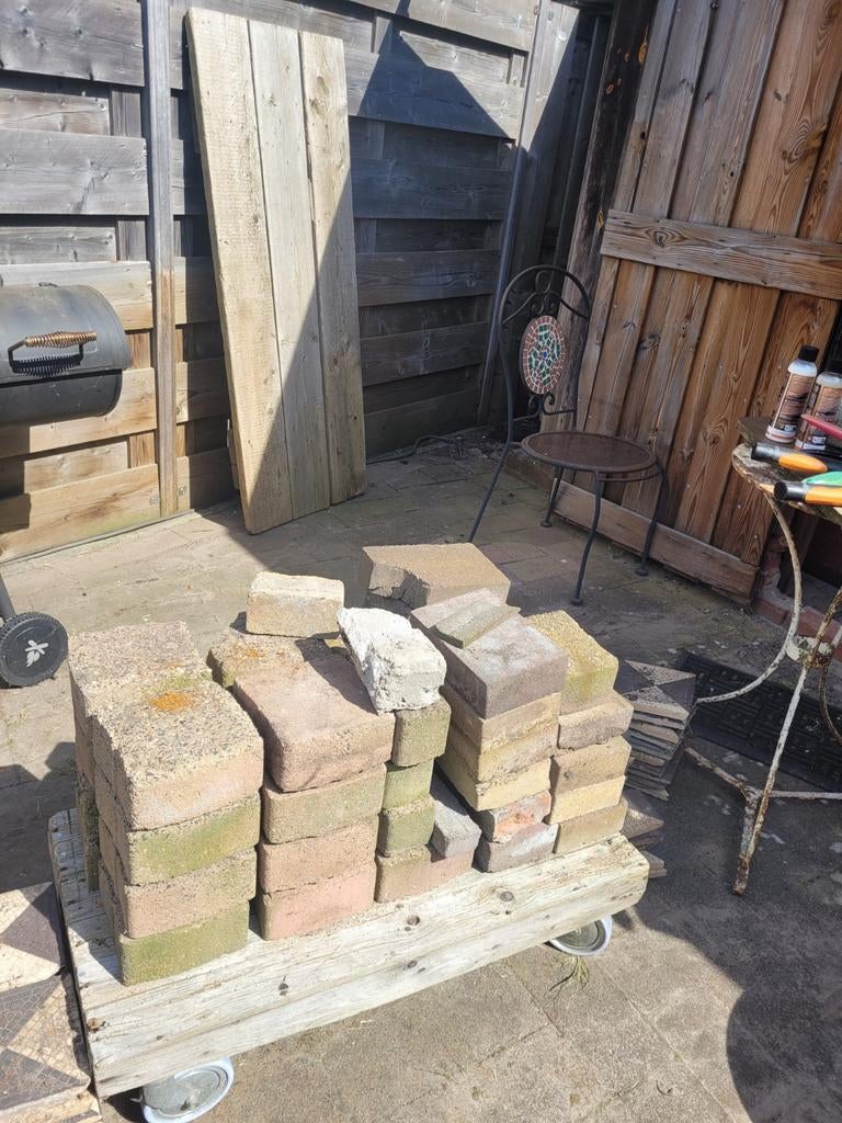 Terrasstenen, Tuin en Terras, Tegels en Klinkers, Ophalen, Gebruikt, Beton, Klinkers